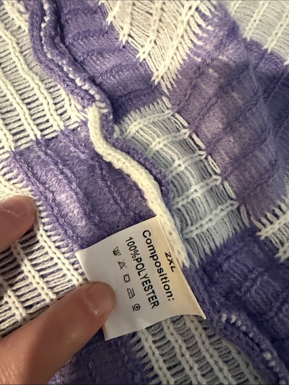 #644. Purple checker cardigan. 2x - Picture 4 of 6